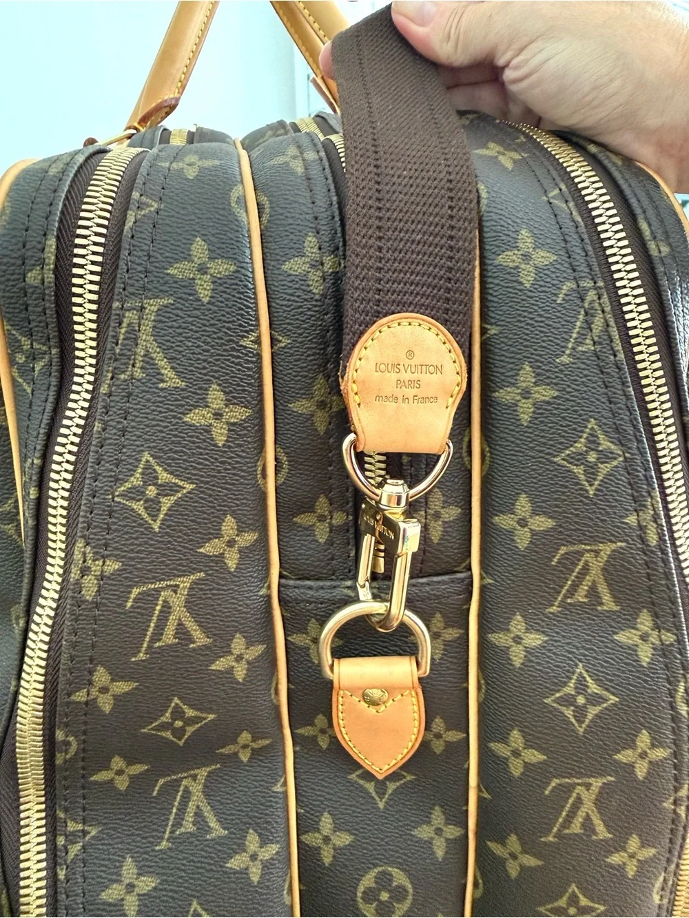Authentic Louis Vuitton Alize unisex travel luggage bag M41391 brown monogram